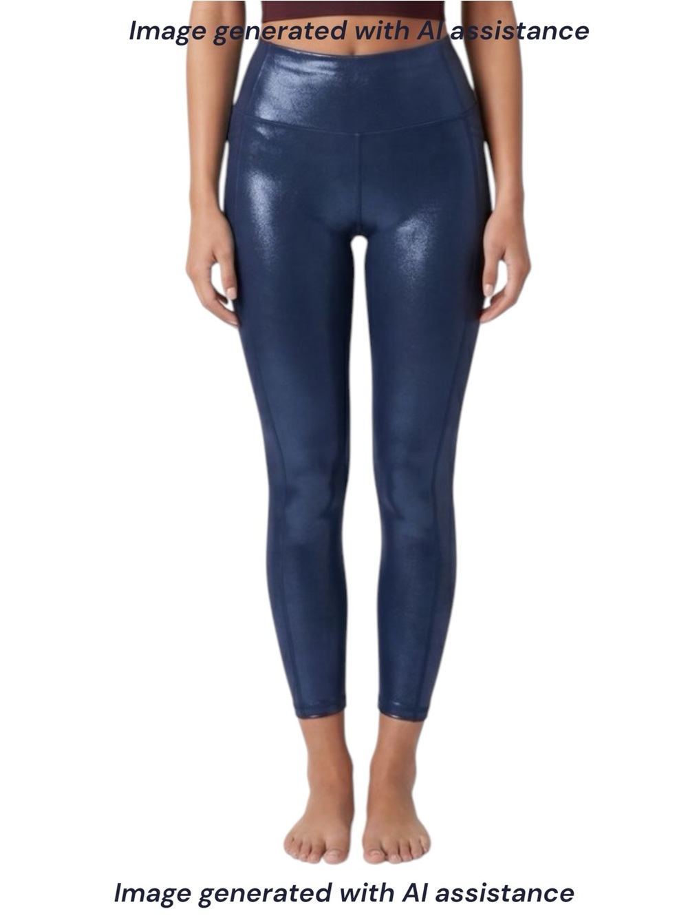DSG 2XL navy shine side pocket 7/8 leggings